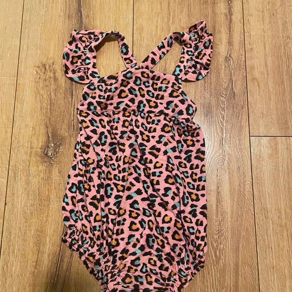 2T Leopard Print Pink Baby Romper